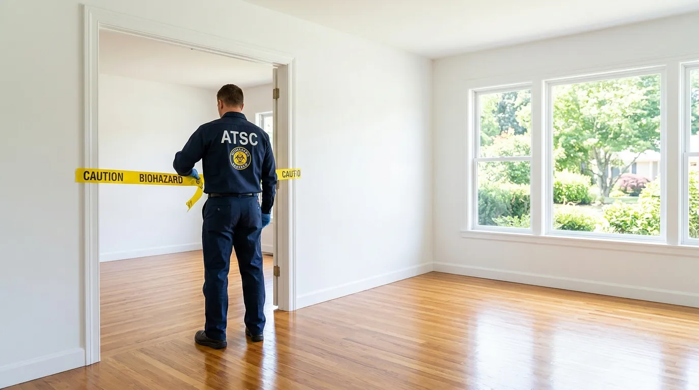 Certified biohazard cleanup crew performing Decomposition Cleanup in Lincoln Village